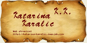 Katarina Karalić vizit kartica